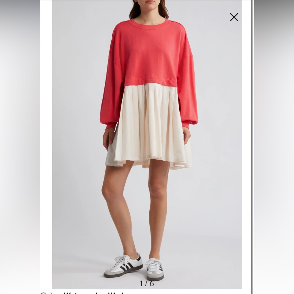 NWOT Free people dress L in Watermelon Wedge